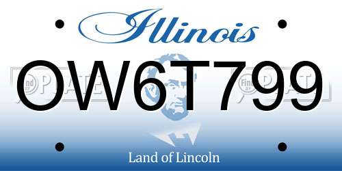 OW6T799 Illinois License Plate
