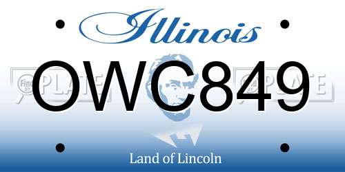 OWC849 Illinois License Plate