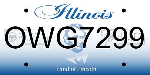 OWG7299 Illinois License Plate