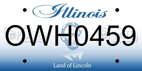OWH0459 Illinois License Plate