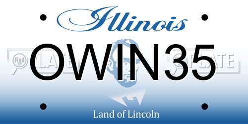 OWIN35 Illinois License Plate