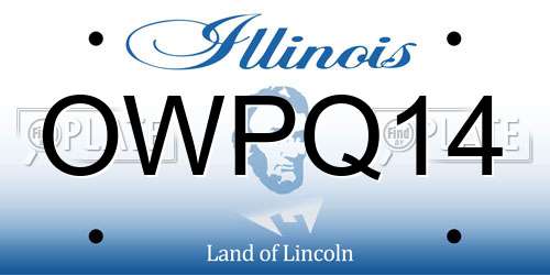 OWPQ14 Illinois License Plate