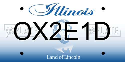 OX2E1D Illinois License Plate