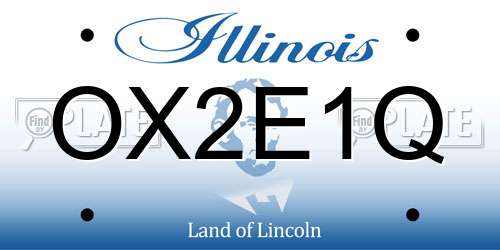 OX2E1Q Illinois License Plate