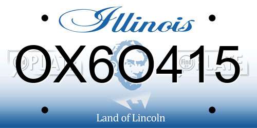 OX6O415 Illinois License Plate