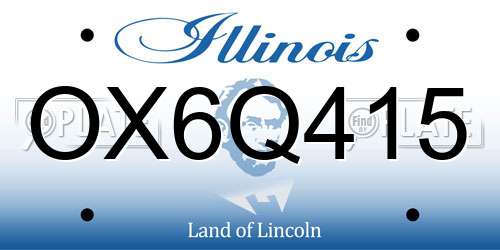 OX6Q415 Illinois License Plate