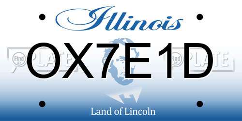 OX7E1D Illinois License Plate
