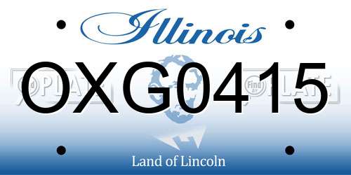 OXG0415 Illinois License Plate