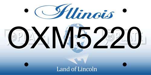OXM5220 Illinois License Plate