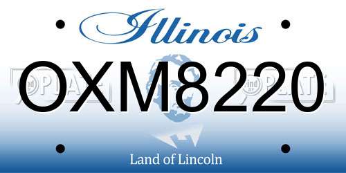 OXM8220 Illinois License Plate