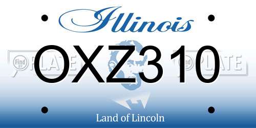 OXZ310 Illinois License Plate
