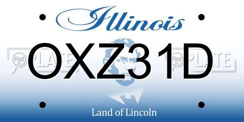 OXZ31D Illinois License Plate