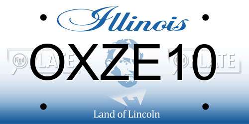 OXZE10 Illinois License Plate