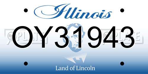 OY31943 Illinois License Plate
