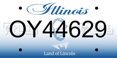 OY44629 Illinois License Plate