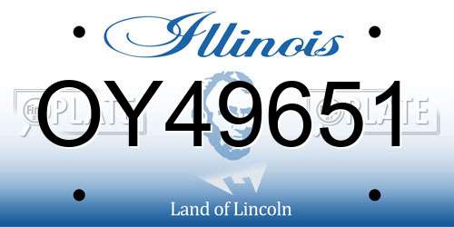 OY49651 Illinois License Plate