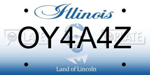 OY4A4Z Illinois License Plate