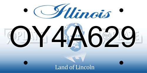 OY4A629 Illinois License Plate