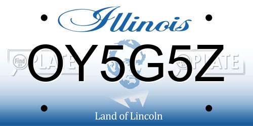 OY5G5Z Illinois License Plate