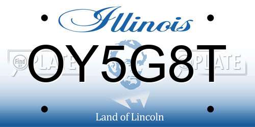 OY5G8T Illinois License Plate