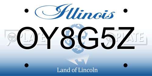 OY8G5Z Illinois License Plate