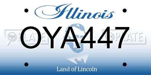 OYA447 Illinois License Plate