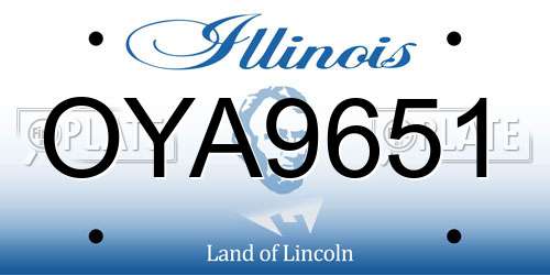 OYA9651 Illinois License Plate
