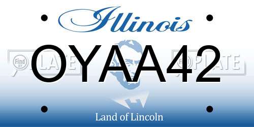 OYAA42 Illinois License Plate