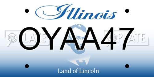 OYAA47 Illinois License Plate