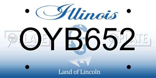 OYB652 Illinois License Plate