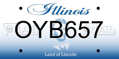 OYB657 Illinois License Plate
