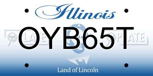 OYB65T Illinois License Plate