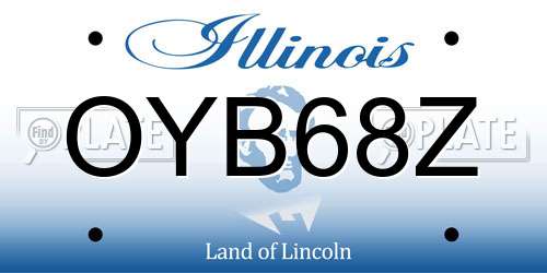 OYB68Z Illinois License Plate