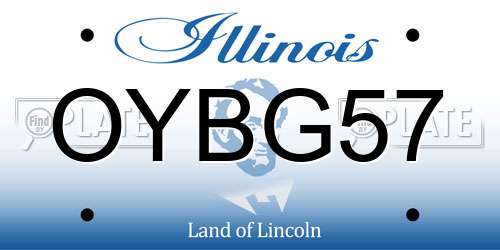 OYBG57 Illinois License Plate