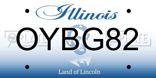 OYBG82 Illinois License Plate