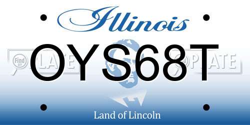 OYS68T Illinois License Plate
