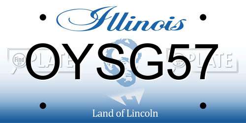 OYSG57 Illinois License Plate