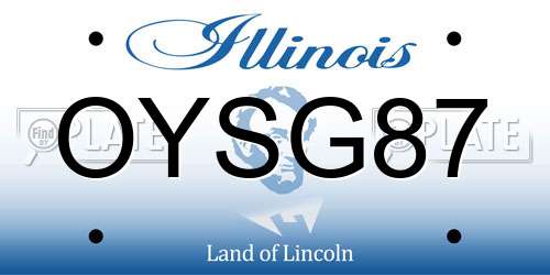 OYSG87 Illinois License Plate