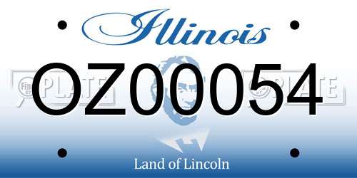 OZ00054 Illinois License Plate