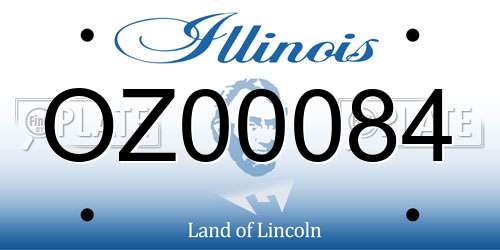 OZ00084 Illinois License Plate