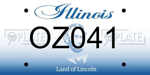 OZ041 Illinois License Plate