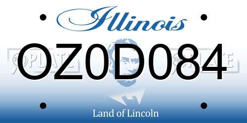 OZ0D084 Illinois License Plate