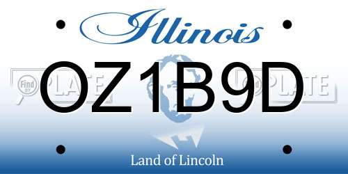 OZ1B9D Illinois License Plate