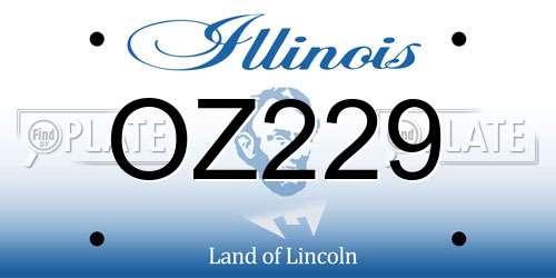OZ229 Illinois License Plate