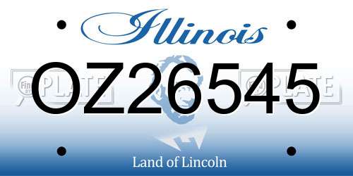 OZ26545 Illinois License Plate