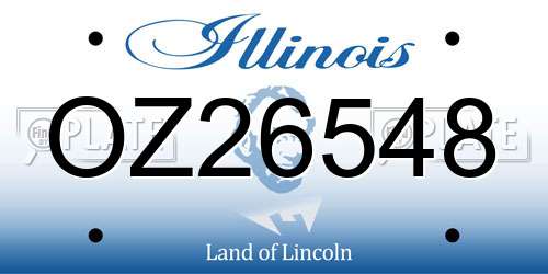 OZ26548 Illinois License Plate