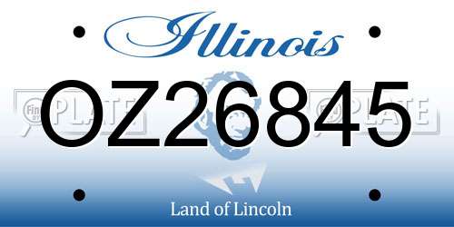 OZ26845 Illinois License Plate