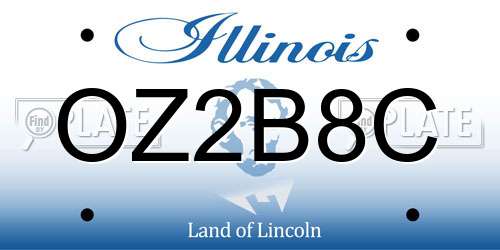 OZ2B8C Illinois License Plate