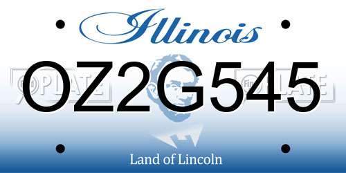 OZ2G545 Illinois License Plate