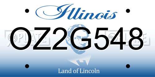 OZ2G548 Illinois License Plate